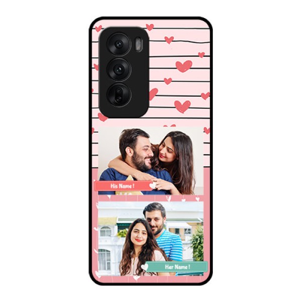 Oppo Reno 12 5G Custom Glass Phone CasePhoto With Heart Design