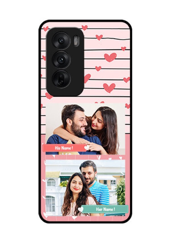 Oppo Reno 12 5G Custom Glass Phone CasePhoto With Heart Design