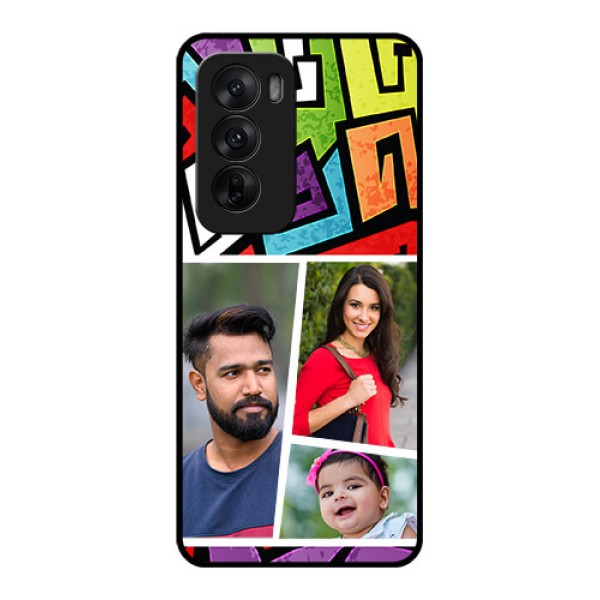 Oppo Reno 12 5G Custom Glass Phone CaseGraffiti Pattern Design
