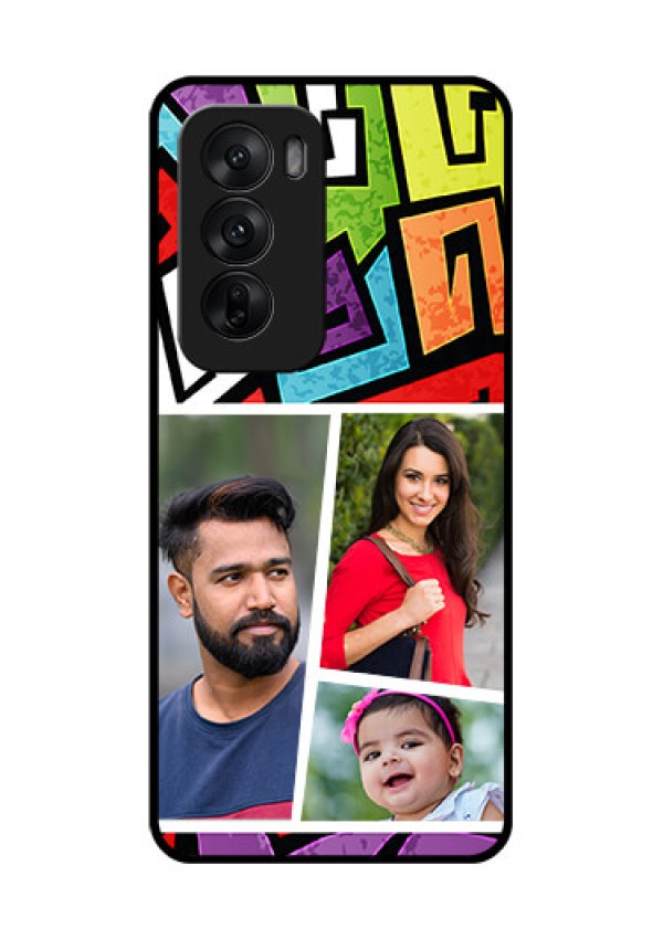 Oppo Reno 12 5G Custom Glass Phone CaseGraffiti Pattern Design