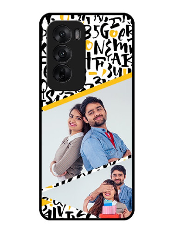 Custom Oppo Reno 12 5G Custom Glass Phone CaseLetters Pattern Design