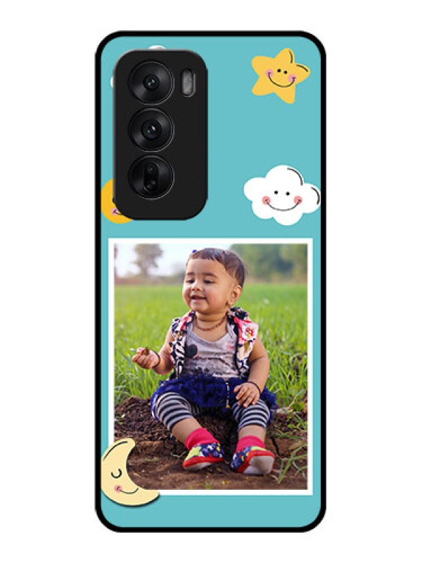 Custom Oppo Reno 12 5G Custom Glass Phone CaseSmiley Kids Stars Design
