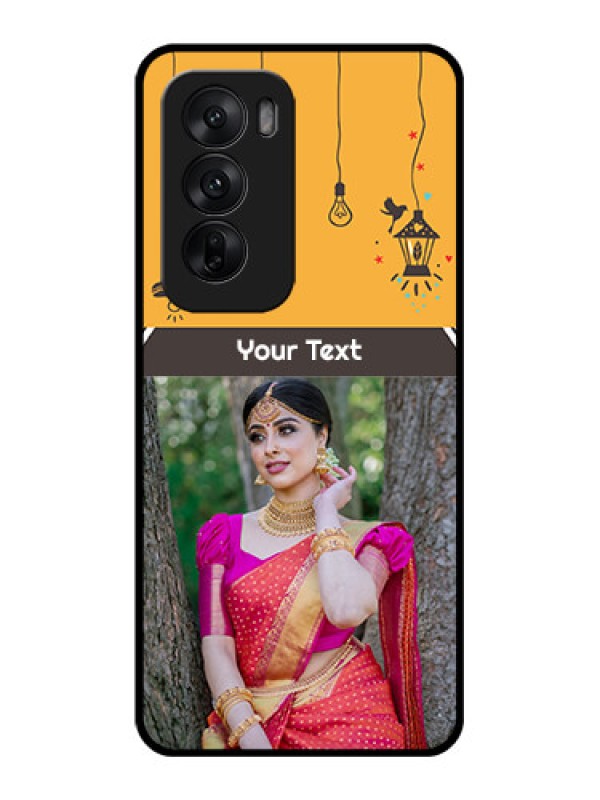 Custom Oppo Reno 12 5G Custom Glass Phone CaseWith Family Picture And Icons