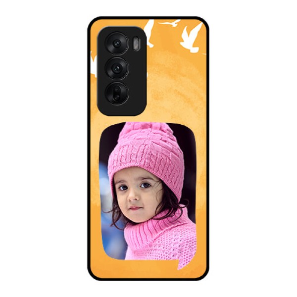 Oppo Reno 12 5G Custom Glass Phone CaseWater Color Design With Bird Icons Oppo Reno 12 5G Custom Glass Phone CaseWater Color Design With Bird Icons
