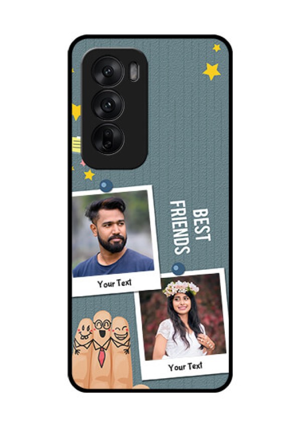 Oppo Reno 12 5G Custom Glass Phone CaseSticky Frames And Friendship Design
