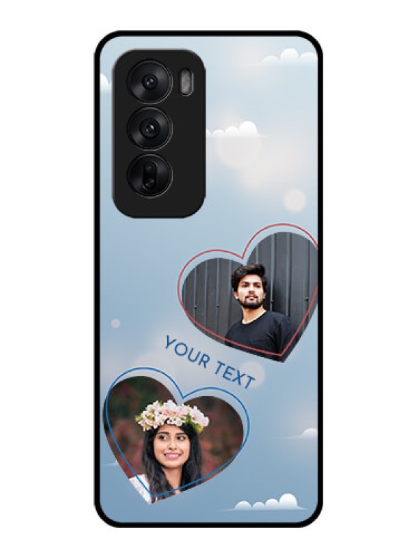 Custom Oppo Reno 12 5G Custom Glass Phone CaseBlue Color Couple Design