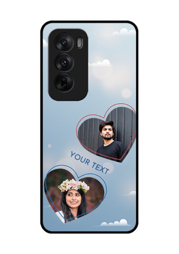 Oppo Reno 12 5G Custom Glass Phone CaseBlue Color Couple Design