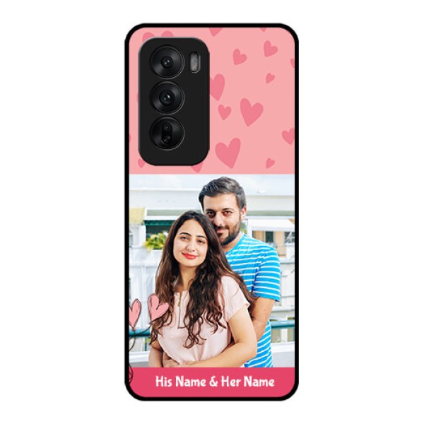 Oppo Reno 12 5G Custom Glass Phone CaseLove Design Peach Color