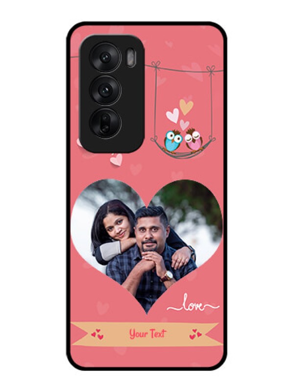 Custom Oppo Reno 12 5G Custom Glass Phone CasePeach Color Love Design