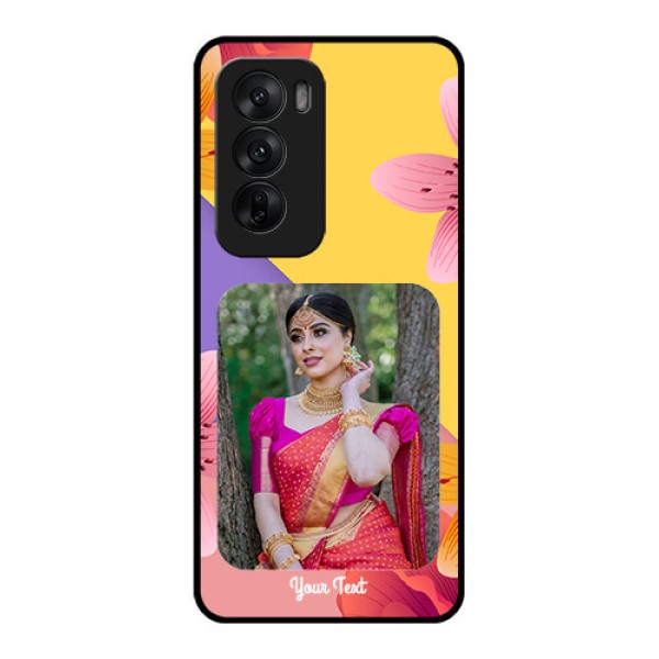 Oppo Reno 12 5G Custom Glass Phone Case3 Image With Vintage Floral Design Oppo Reno 12 5G Custom Glass Phone Case3 Image With Vintage Floral Design