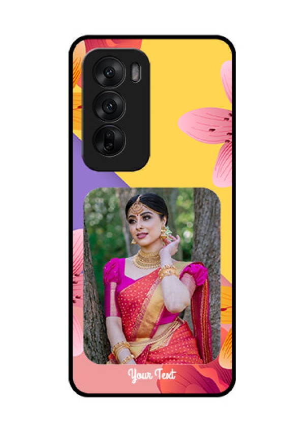 Oppo Reno 12 5G Custom Glass Phone Case3 Image With Vintage Floral Design