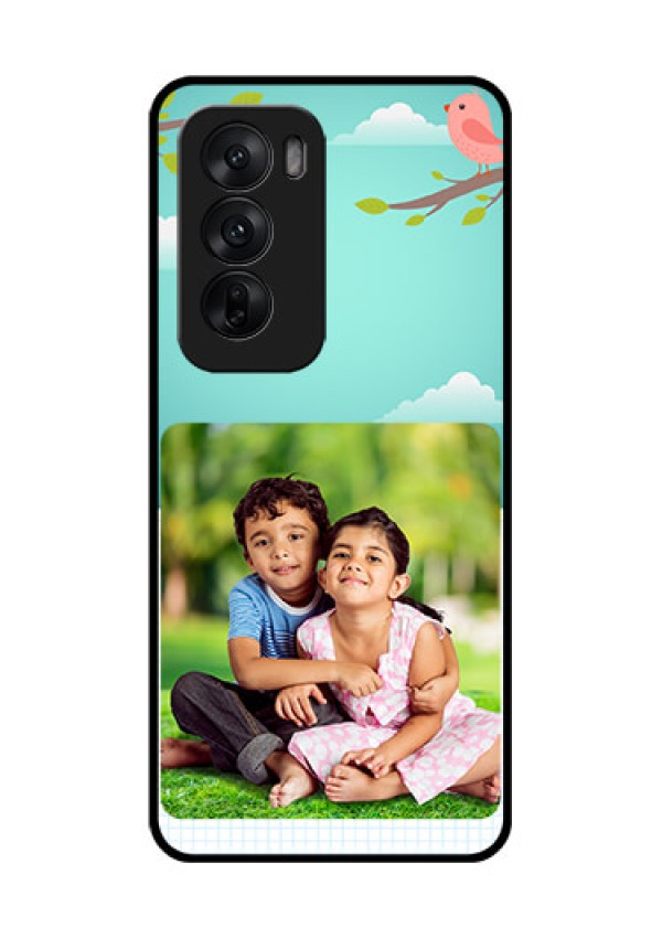 Oppo Reno 12 5G Custom Glass Phone CaseDoodle Love Design