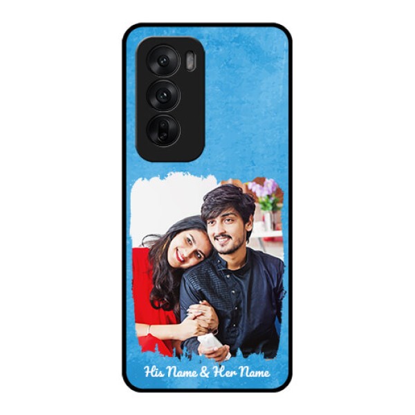 Oppo Reno 12 5G Custom Glass Phone Case - Blue Color Vintage Design Oppo Reno 12 5G Custom Glass Phone Case - Blue Color Vintage Design