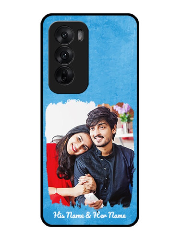 Custom Oppo Reno 12 5G Custom Glass Phone Case - Blue Color Vintage Design