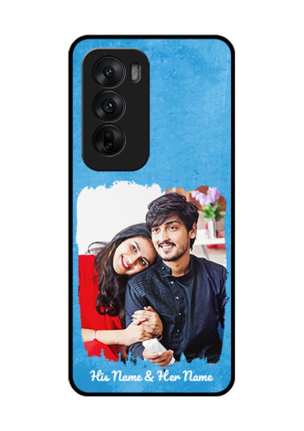 Oppo Reno 12 5G Custom Glass Phone Case - Blue Color Vintage Design