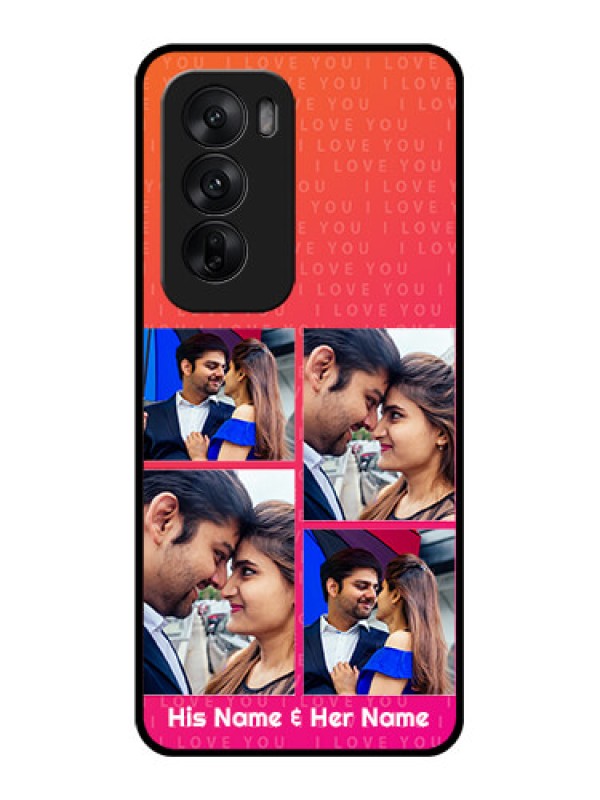 Custom Oppo Reno 12 5G Custom Glass Phone CaseI Love You Pink Design