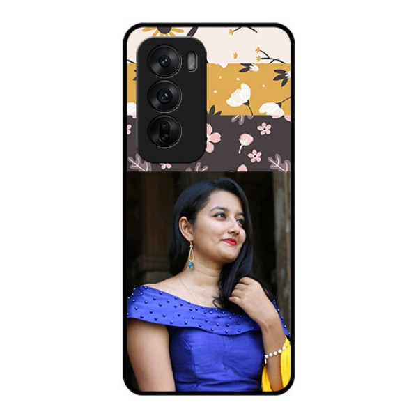 Oppo Reno 12 5G Custom Glass Phone CaseStylish Floral Design