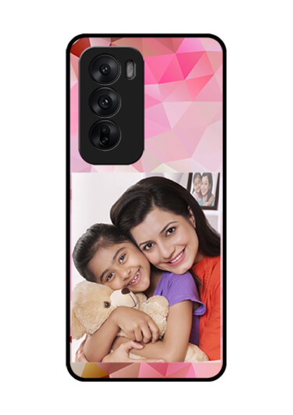 Oppo Reno 12 5G Custom Glass Phone CaseAbstract Triangle Design