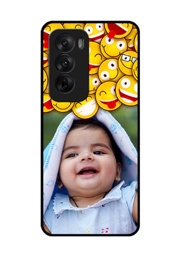 Oppo Reno 12 5G Custom Glass Phone CaseWith Smiley Emoji Design