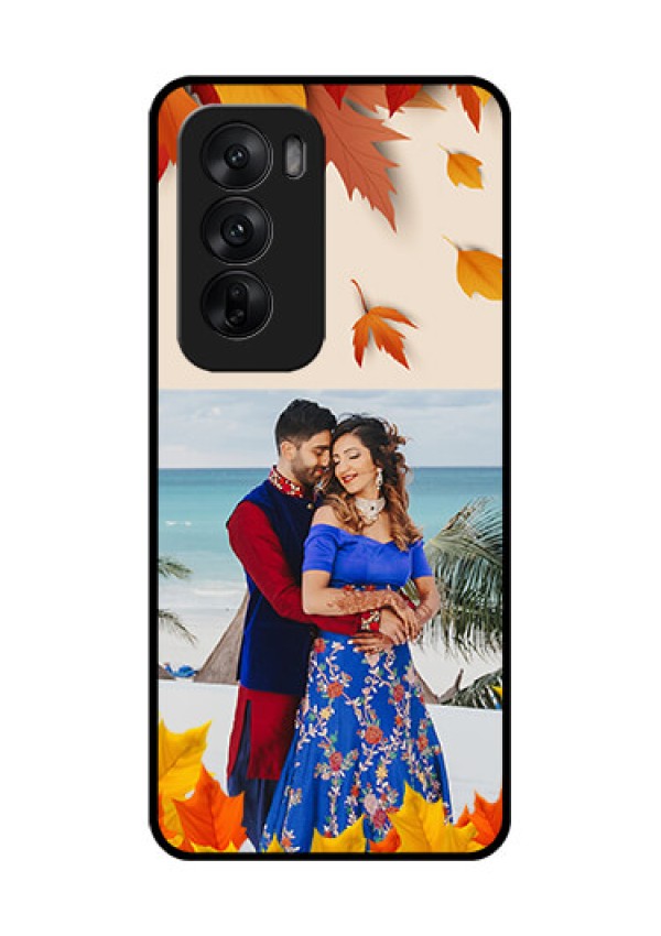 Oppo Reno 12 5G Custom Glass Phone CaseAutumn Maple Leaves Design