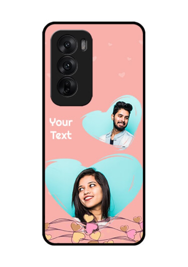 Oppo Reno 12 5G Custom Glass Phone CaseLove Doodle Design