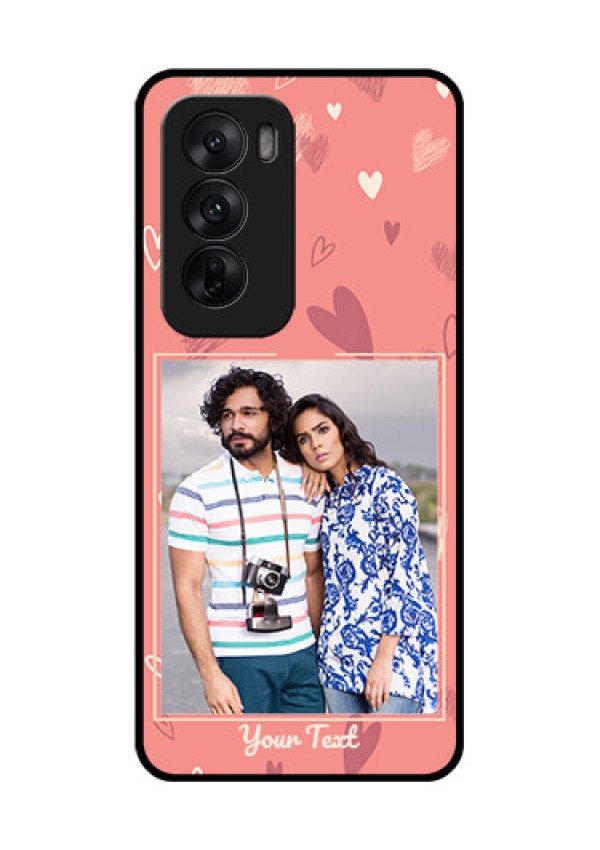 Oppo Reno 12 5G Custom Glass Phone CaseLove Doodle Art Design