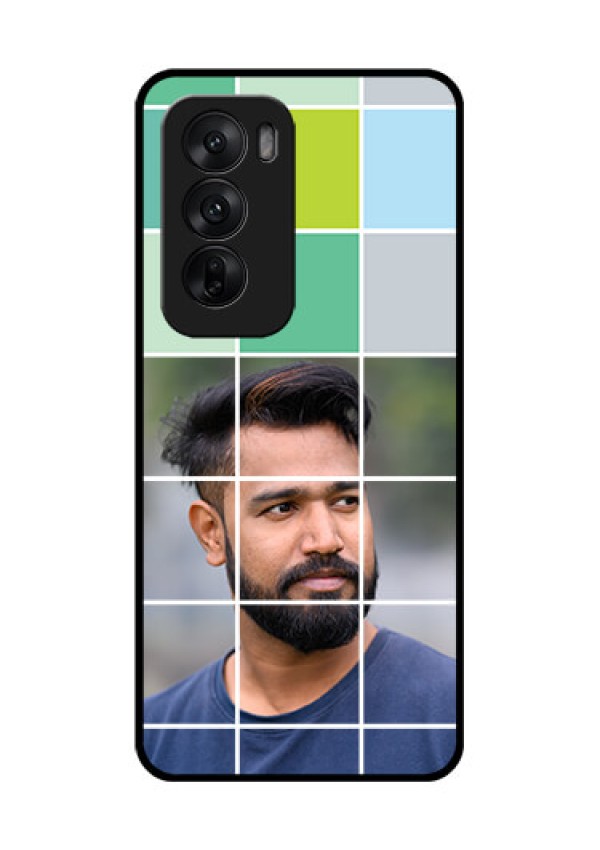Oppo Reno 12 5G Custom Glass Phone CaseWith White Box Pattern