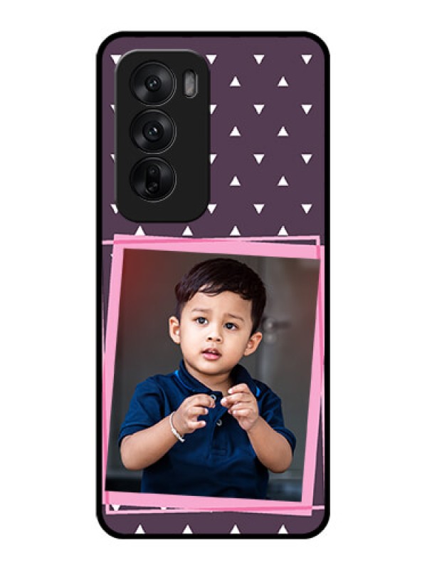 Custom Oppo Reno 12 5G Custom Glass Phone CaseTriangle Pattern Dotted Design