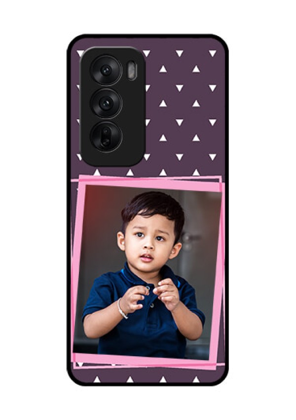 Oppo Reno 12 5G Custom Glass Phone CaseTriangle Pattern Dotted Design