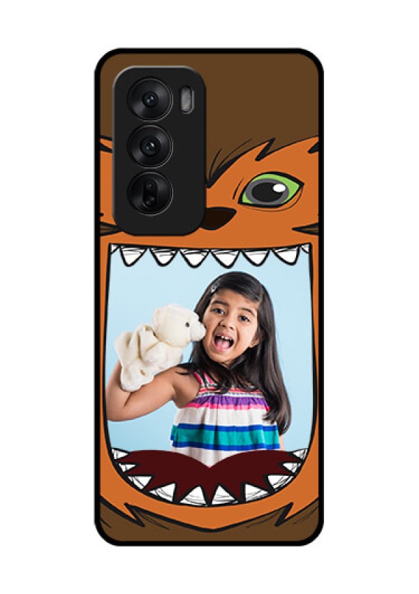 Oppo Reno 12 5G Custom Glass Phone CaseOwl Monster Back Case Design
