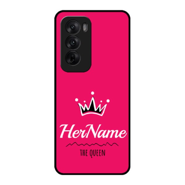 Oppo Reno 12 5G Custom Glass Phone CaseQueen With Name Design Oppo Reno 12 5G Custom Glass Phone CaseQueen With Name Design