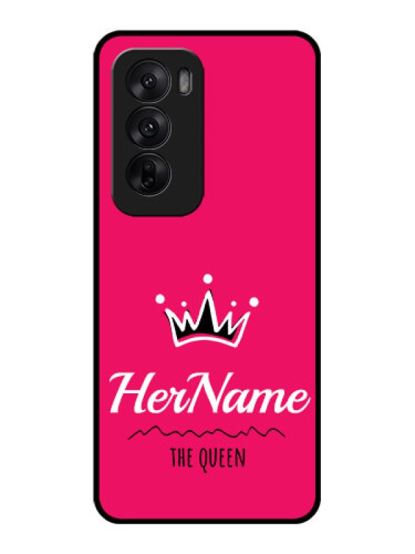 Custom Oppo Reno 12 5G Custom Glass Phone CaseQueen With Name Design