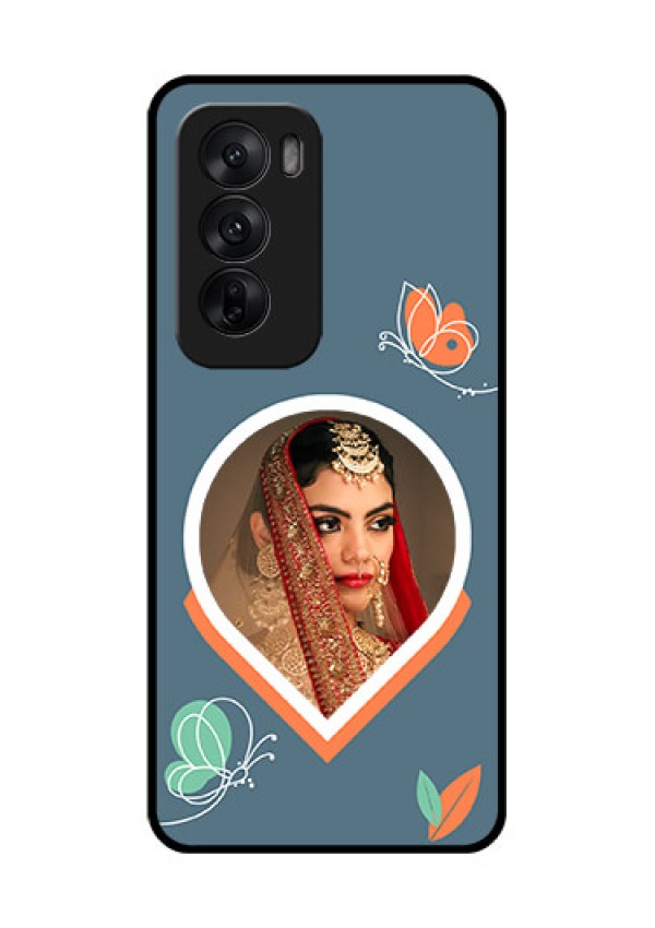 Oppo Reno 12 5G Custom Glass Phone CaseDroplet Butterflies Design