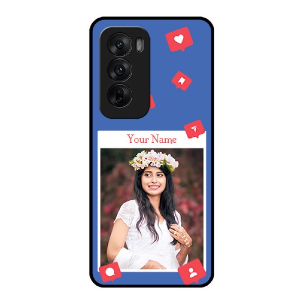 Oppo Reno 12 5G Custom Glass Phone CaseLike Share And Comment Design