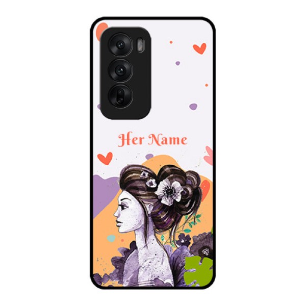 Oppo Reno 12 5G Custom Glass Phone CaseWoman And Nature Design