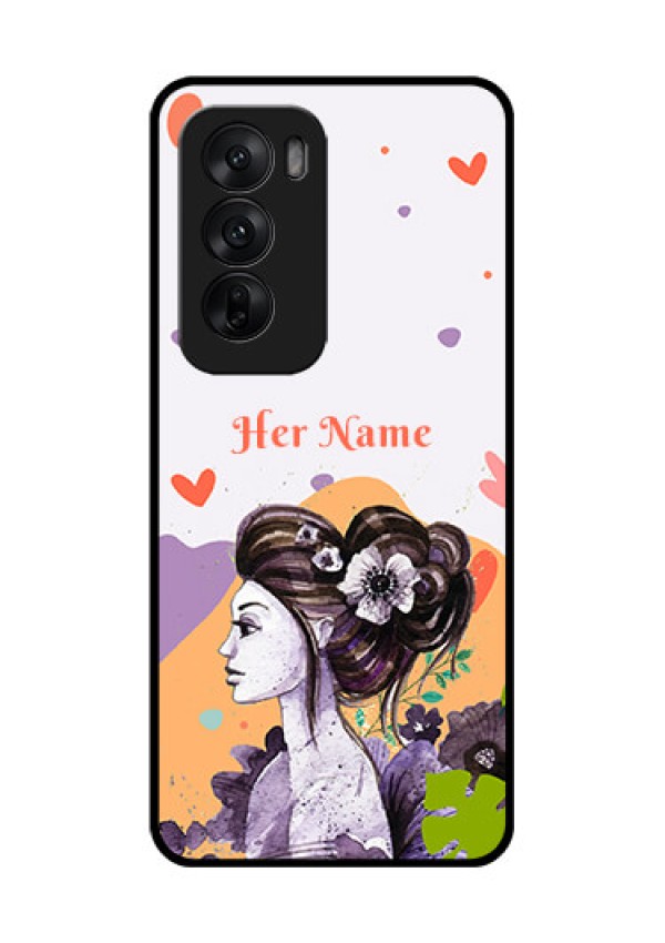Oppo Reno 12 5G Custom Glass Phone CaseWoman And Nature Design