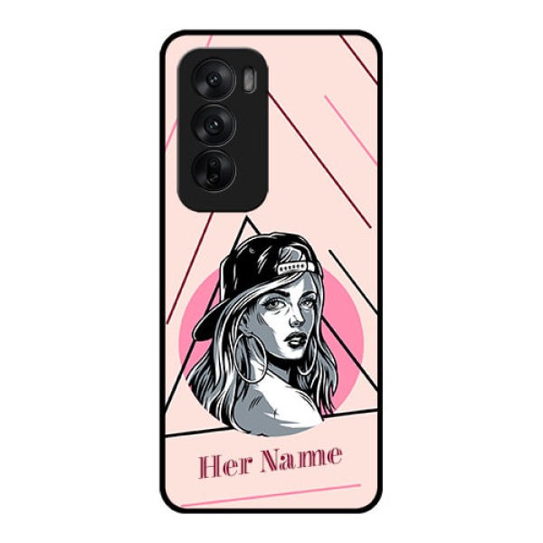 Oppo Reno 12 5G Custom Glass Phone CaseRockstar Girl Design