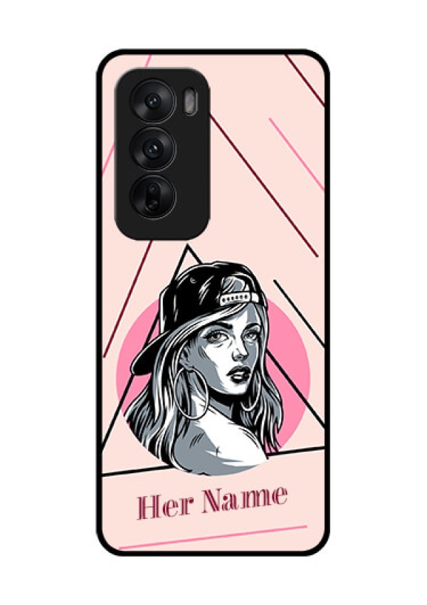 Oppo Reno 12 5G Custom Glass Phone CaseRockstar Girl Design