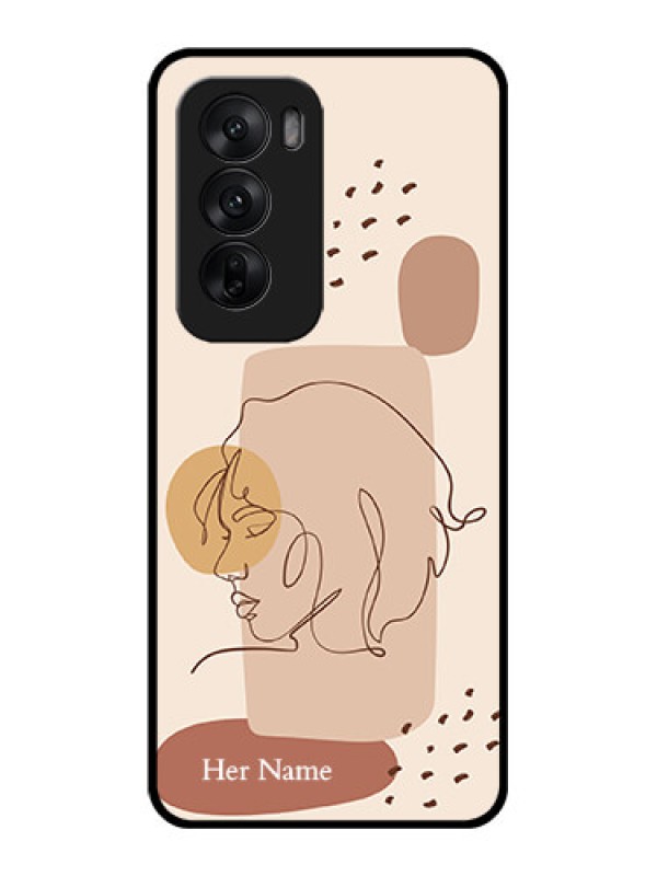 Custom Oppo Reno 12 5G Custom Glass Phone CaseCalm Woman Line Art Design