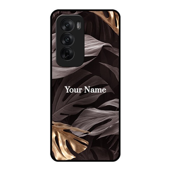 Oppo Reno 12 5G Custom Glass Phone CaseWild Leaves Digital Paint Design Oppo Reno 12 5G Custom Glass Phone CaseWild Leaves Digital Paint Design