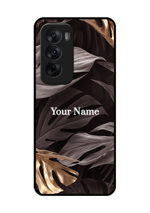 Oppo Reno 12 5G Custom Glass Phone CaseWild Leaves Digital Paint Design