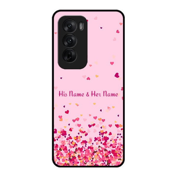 Oppo Reno 12 5G Custom Glass Phone CaseFloating Hearts Design