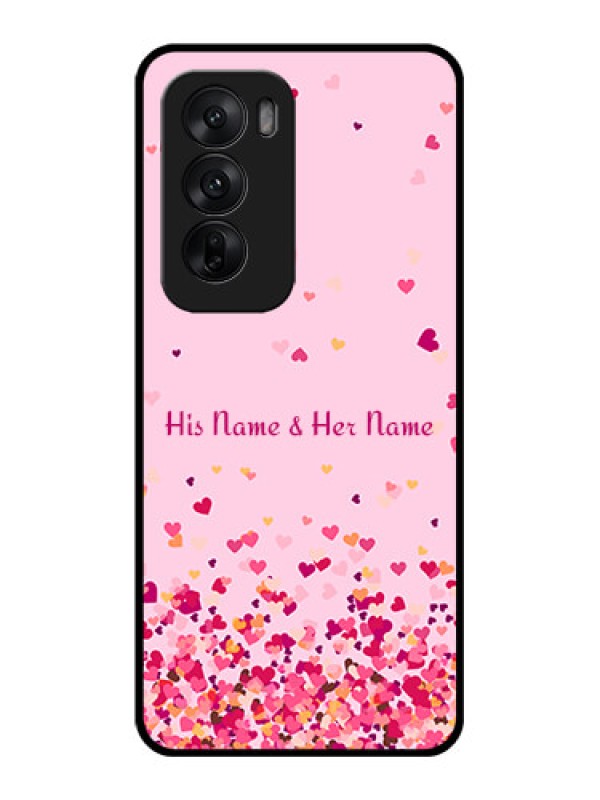 Custom Oppo Reno 12 5G Custom Glass Phone CaseFloating Hearts Design