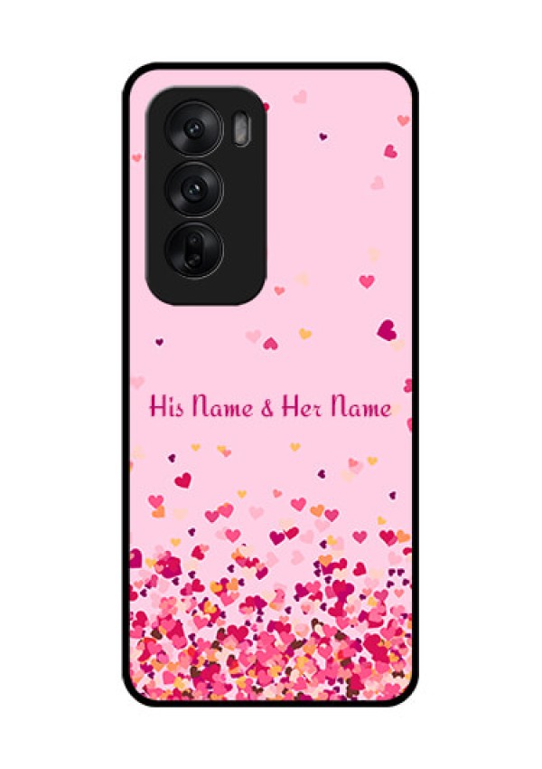 Oppo Reno 12 5G Custom Glass Phone CaseFloating Hearts Design