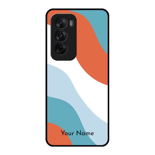 Oppo Reno 12 5G Custom Glass Phone CaseColoured Waves Design