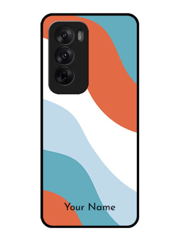 Custom Oppo Reno 12 5G Custom Glass Phone CaseColoured Waves Design