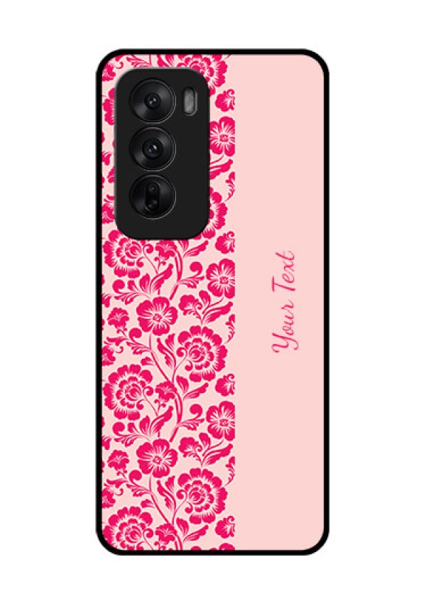 Oppo Reno 12 5G Custom Glass Phone CaseAttractive Floral Pattern Design