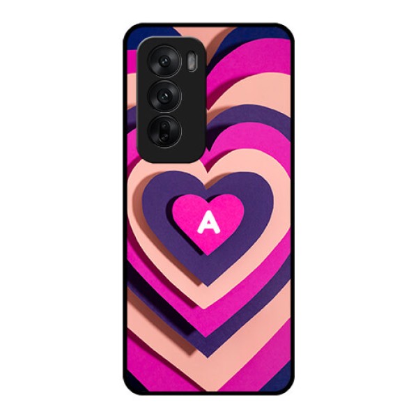 Oppo Reno 12 5G Custom Glass Phone CaseCute Heart Pattern Design Oppo Reno 12 5G Custom Glass Phone CaseCute Heart Pattern Design
