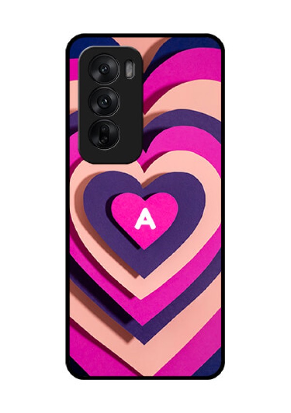 Oppo Reno 12 5G Custom Glass Phone CaseCute Heart Pattern Design