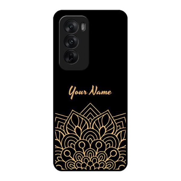 Oppo Reno 12 5G Custom Glass Phone CaseGolden Mandala Design